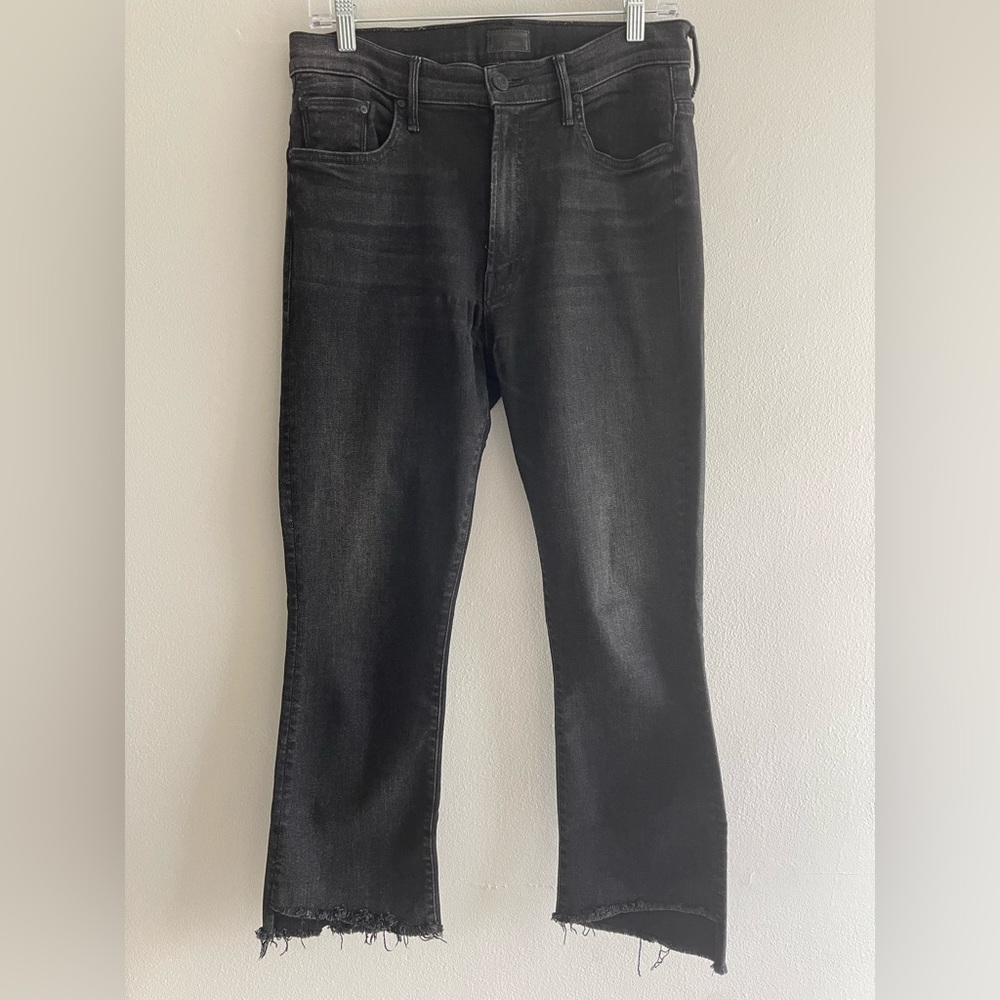 Mother The Insider High Waist Step Hem Crop Bootcut Jeans - Nighthawk Color - Picture 4 of 9